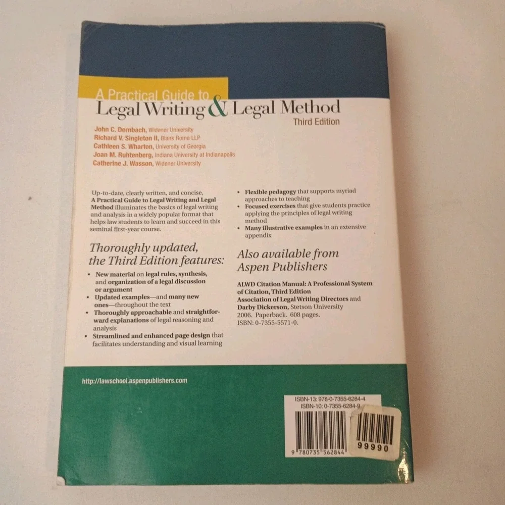A Practical Guide to Legal Writing and Legal Method 3rd Edition Aspen Coursebook